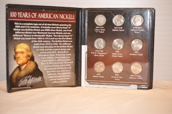 100 Years of American Nickels, Liberty, Buffalo, Jefferson