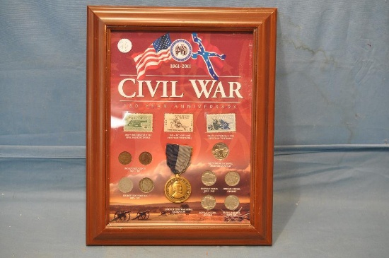 Civil War Framed Coin Collection