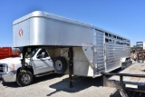 15 Kiefer 7'x24' aluminum livestock trailer