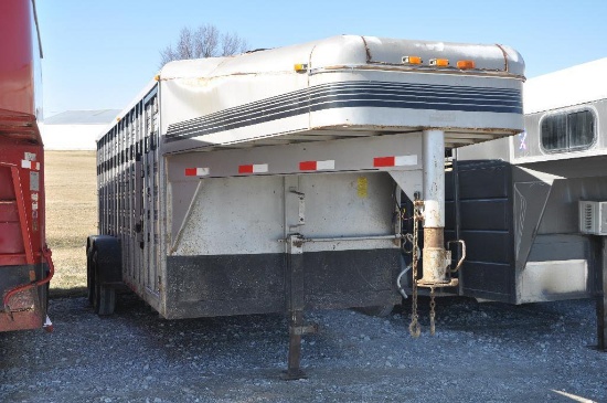 '96 Featherlite 7'x20' steel gooseneck tandem axle livestock trailer