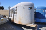 '88 Keifer 6'x16' tandem axle bumper hitch livestock trailer