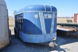 '89 Keifer 7'x16' tandem axle bumper hitch livestock trailer