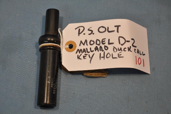 P.S. OLT MODEL D-2 KEY HOLE MALLARD DUCK CALL, HANDLING WEAR