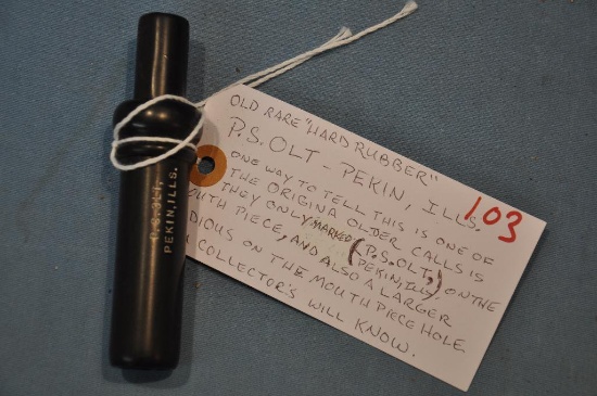 P.S. OLT HARD RUBBER DUCK CALL, RARE