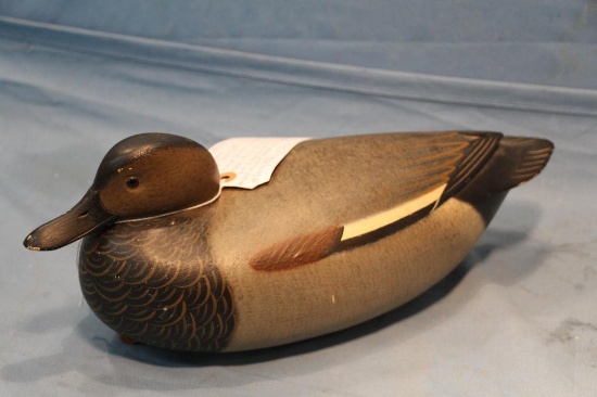 FREDRICK C. BROWN GADWALL DRAKE WOODEN DECOY