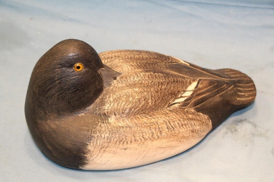 BLUE BILL SLEEPER FOAM RESIN DECOY, POSSILBE CLINTON DECOY COMPANY