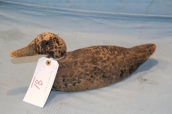 PASCAGOULA BLACK MALLARD WOODEN DECOY