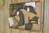 GOOSE AND WOODEN DUCK HEADS