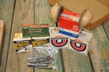 VARIOUS AMMO, GUN PARTS, AND EAR MUFFS AS PICTURED
