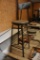 INDUSTRIAL STYLE METAL STOOL W/WOODEN SEAT AND BACKREST