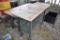 (2) 5' WOODTOP TABLES W/STEEL BASES