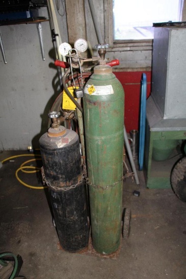 Acetylene torch outfit on cart