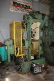 Perkins 32-S 32-ton C-frame punch press, complete w/ straightener & feeder, 1 1/4