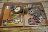 (2) BOXES OF GRINDING WHEELS, SAW BLADES, SANDPAPER, OTHER ABRASIVES