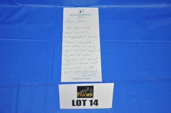 Handwritten note to John from Xochitl L. Olivas