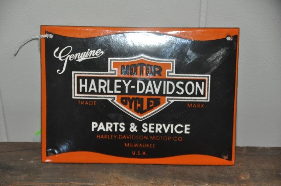 GENUINE HARLEY DAVIDSON MOTORCYCLES PARTS AND SERVICE SIGN