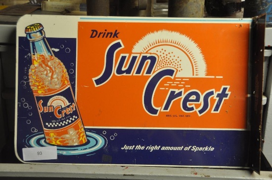 DRINK SUN CREST "JUST THE RIGHT AMOUNT OF SPARKLE" FLANGE SIGN