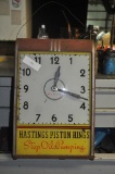 HASTINGS PISTON RINGS LIGHTED CLOCK