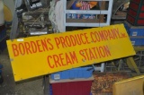 BORDEN'S PRODUCE COMPANY, INC. CREAM STATION SIGN