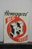 HONEGGERS' BIG H FEEDS EMBOSSED FARM SIGN