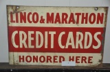 LINCO & MARATHON CREDIT CARDS SIGN