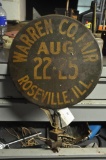 EARLY WARREN COUNTY, IL FAIR ADVERTISEMENT POST SIGN