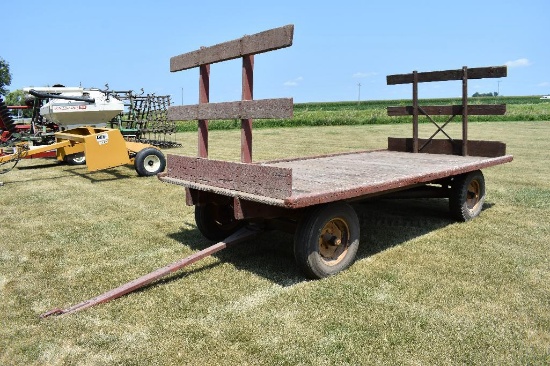 14' wooden hayrack on JD running gear