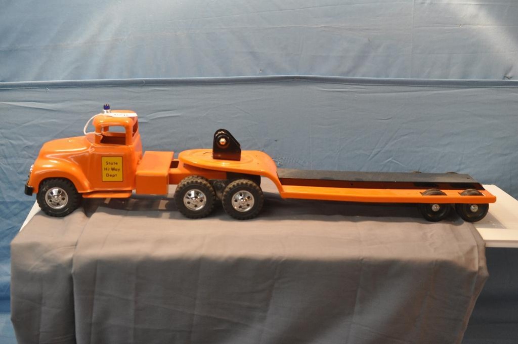 tonka truck on flatbed