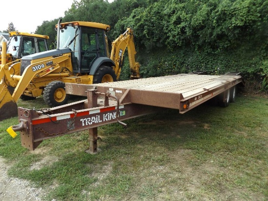 '01 Trail King TK20 pintle hitch flatbed construction trailer