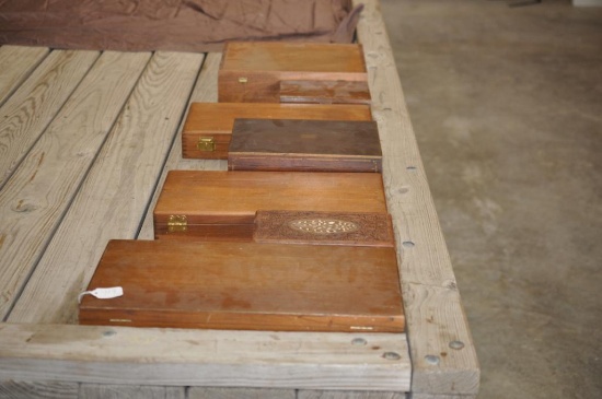 COLLECTION OF WOODEN PRESENTATION CASES