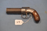 ALLEN .31 CAL. 6 SHOT BLACK POWDER PEPPER BOX PISTOL