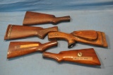 (5) OLDER WOODEN GUN STOCKS AS PICTURERD