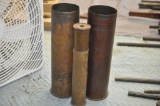 (3) LARGE BRASS CASINGS