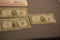 (2) RED SEAL $5 NOTES & A ONE DOLLAR SILVER CERTIFICATE