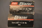 (2) BOXES OF 9MM LUGER AMMO