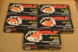 (5) BOXES OF WOLF .223 REM.