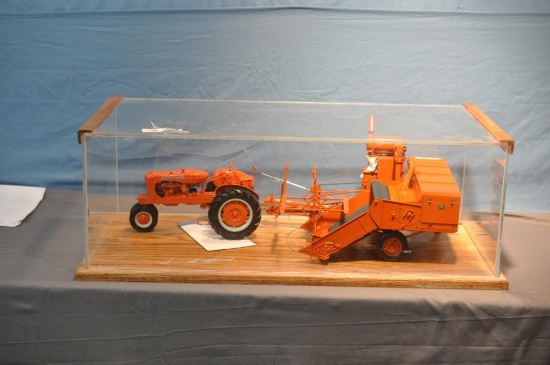 FRANKLIN MINT AC TRACTOR AND PULL TYPE COMBINE