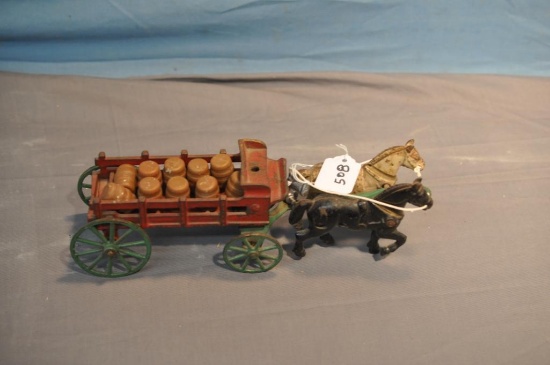 CAST IRON HORSE AND WAGON