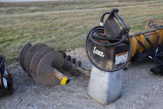 Lowe 2350E Lowe post hole auger including 12" & 24" bits