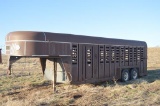 1988 Kieffer 7' x 20' gooseneck livestock trailer