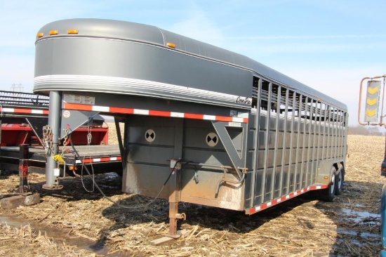 Corn Pro 24'x 7' steel gooseneck livestock trailer