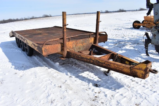 Shop built 17' pintle hitch flatbed trailer