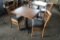 Wooden single pedestal table w/2 chairs
