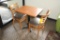 Wooden single pedestal table w/2 chairs