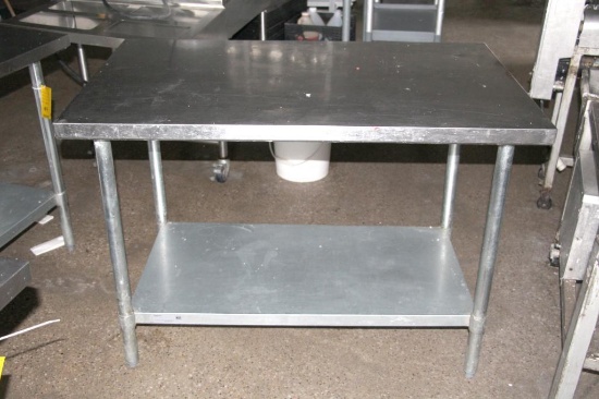 Stainless prep table w/ under storage