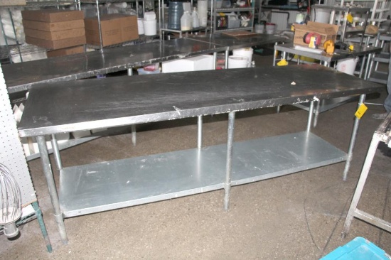 Stainless prep table w/ under storage