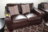 Tonto Espresso colored vinyl love seat