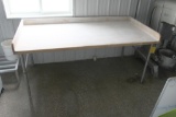 Wooden Top flour kneading table w/stainless legs