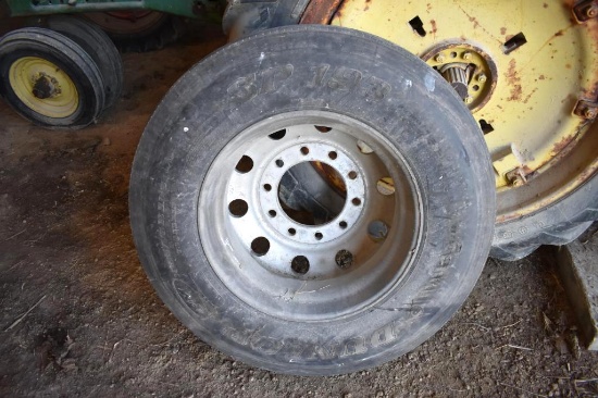 295/75R22.5 tire and aluminum wheel