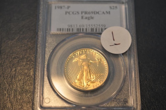 1987 PCGS PR69 DCAM 25 DOLLAR GOLD EAGLE